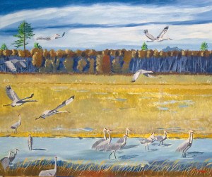 Sandhill Cranes-A Joyful Morning-4-2015-JES