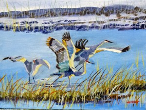 SAndhill Cranes-Nobility In Motion-2-2015-JES