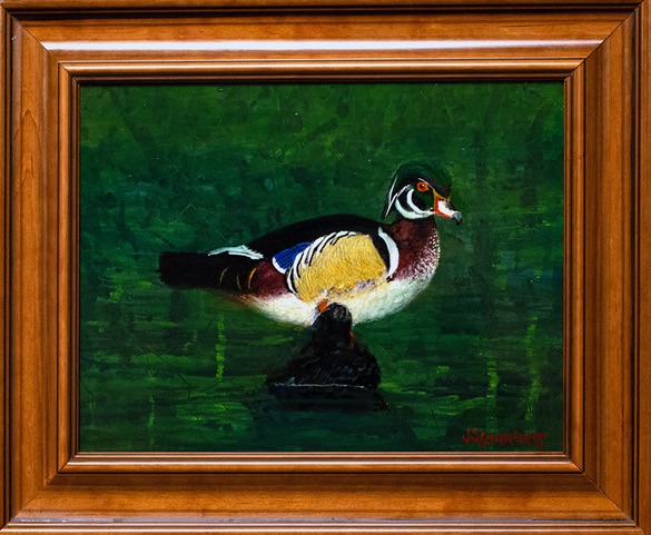 The current image has no alternative text. The file name is: 2025-wi-waterfowl-duck-stamp-entry-pecan-wood-frame-dec-4-2024-jes-1.jpg